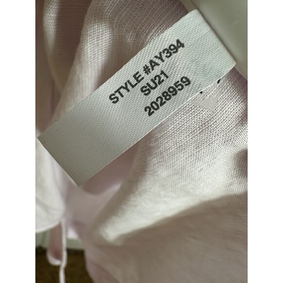 J. Crew Beachwear Large Pink Linen Blend Cover Up Tunic Coastal Beach Pockets - Picture 12 of 14